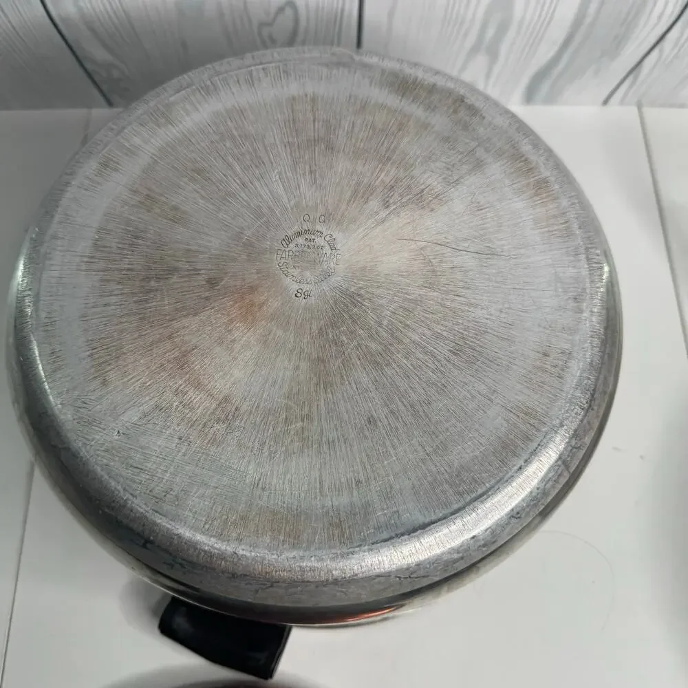 Lot of 3 Vtg MCM Wear-Ever/Faberwear Aluminum Pots Pan Skillet Copper Lids